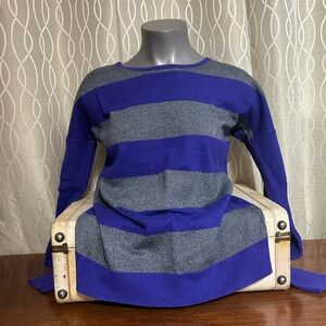 Banana Republic purple and Metallic Grey Crew Neck Pullover